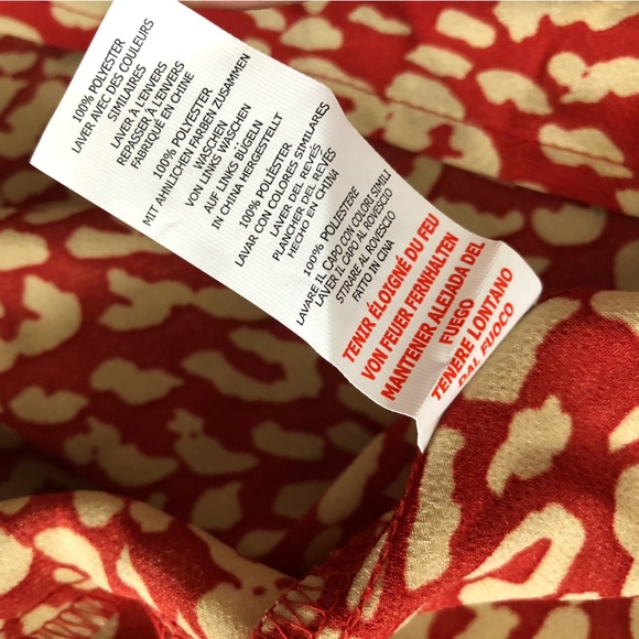 Pretty Little Thing Red Leopard Frill Hem Midi Dress Size 4 - Picture 9 of 12